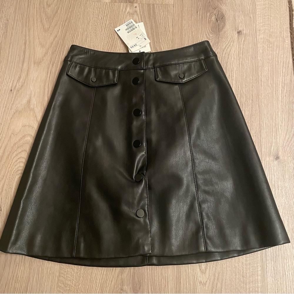 Faux Leather A-Line skirt